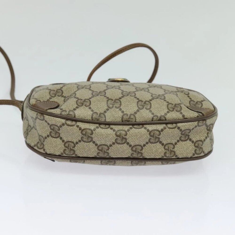 GUCCI GG Supreme Web Sherry Line Bag PVC Beige Gold - Picture 4 of 15